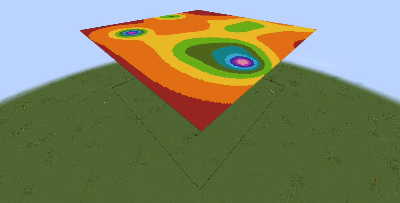 Example of a gravity map in minecraft